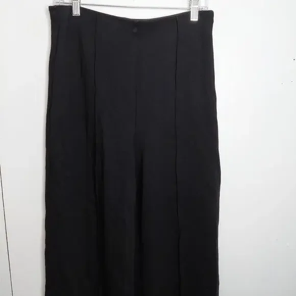 Quince Pants Womens Large Ultra Ponte Stretch Super Wide Leg Split Seam Front - Picture 4 of 12